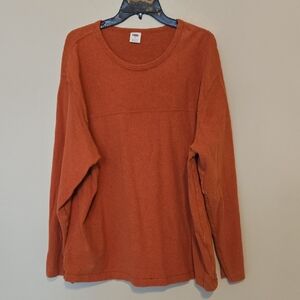 Old Navy Men's Burnt Orange Long Sleeve Crewneck Top